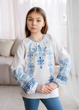 БІЛА ДИТЯЧА ВИШИВАНКА Vyshyvanka 158 "Дивоптахи", арт.4370