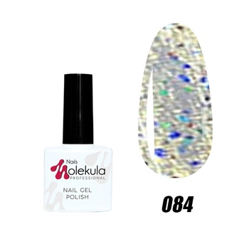 Гель-лак для ногтей Nails Molekula Uv Gel Polish 11 мл, №084 Синий глиттер