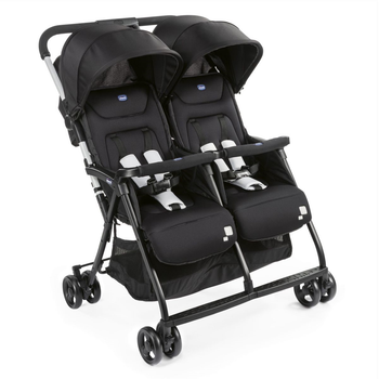 Прогулочная коляска двухместная для близнецов Chicco OHlala Twin Black Night Черная (8058664125456)