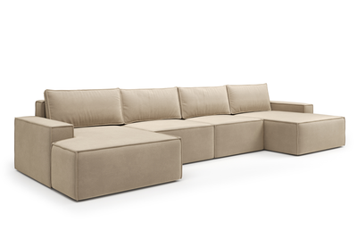 П-подібний диван VIHOME Soft 410х160 см Bonnel к.т. 1 Бежевий