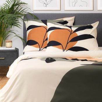 Komplet pościeli Homla Tierra King Size mikrofibra w liście 200 x 220 cm (5904183825748)