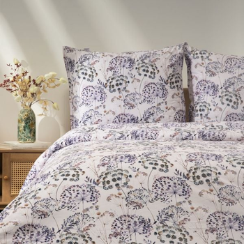 Komplet pościeli Homla Lorret Półtorej Poszewka na pościel 160 x 200 cm + 2 poszewki na poduszki 70 x 80 cm w kwiatki Beżowy (5906496702150)