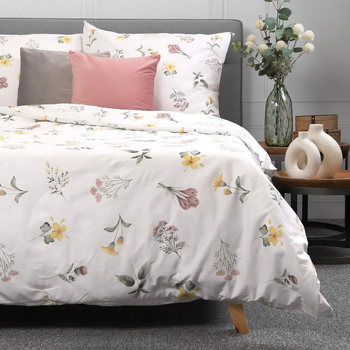 Komplet pościeli Homla Prima Dwuosobowy bawełniany w kwiaty 160 x 200 cm (5904183811505)