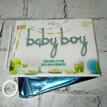 Повітряні кульки слова літери Baby boy пропис Блакитні TX-001