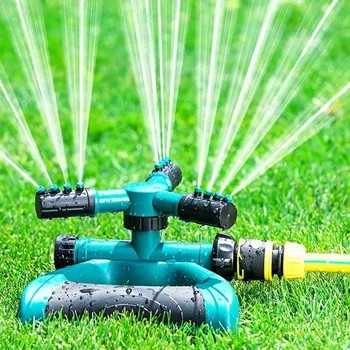 Автоматична система поливу Lawn Sprinkler з обертанням на 360° та регульованими форсунками для газону