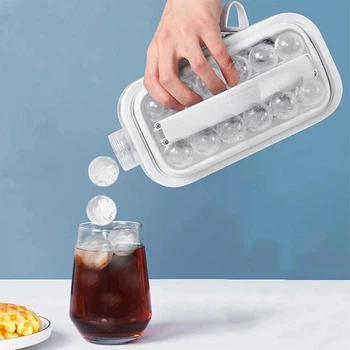 Форма для льда ICE CUBE силиконовая на 17 шариков с герметичной бутылкой для охлаждения напитков