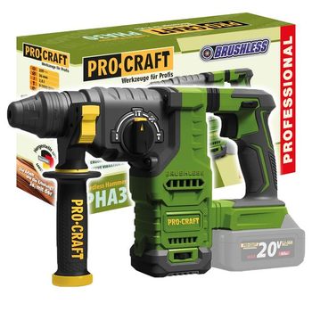 Аккумуляторный перфоратор Procraft PHA30 + 2 АКБ Procraft Battery20/4 + ЗУ Procraft Charger20/1 + кейс