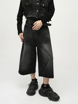 Широкі джинсові шорти Baggy розмір S (1410-black-S)