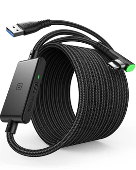 Кабель INIU USB 3.0 to USB C для Meta Quest 3S/Quest 3/Oculus Quest 2/Pico 4 c зарядкой, 5м, черный