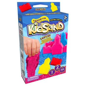 Кінетичний пісок KidSand Danko Toys KS-05-01U, 200 г в наборі Сині замки