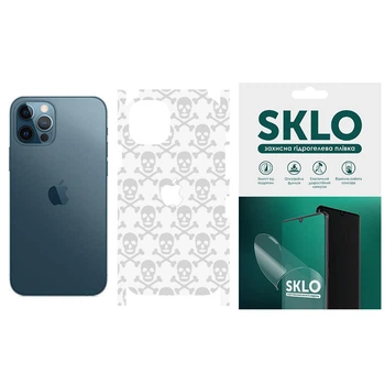 Захисна плівка SKLO Back (тил+грани+лого) Transp. для Apple iPhone 13 (6.1") (Прозорий / Черепи)