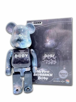 Статуэтка Bearbrick x My First Baby x Space Green 400% 28 см Medicom Toy Галактика