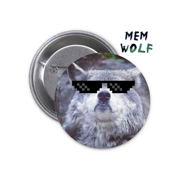 Значок Wolf Волк meme мем #02