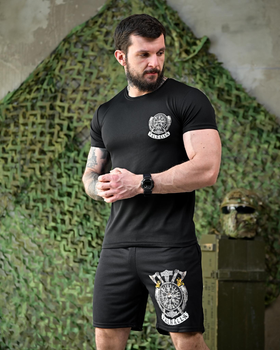 Армейский мужской летний костюм Valhalla шорты+футболка 3XL черный (92742)