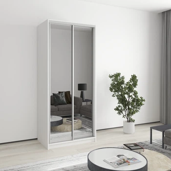 Шкаф-купе двухдверный MebelStar Стандарт AL 2 Зеркала 90x60x210 см Аляска белая (MBS-2512)