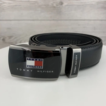 Мужской ремень Tommy Hilfiger Томи Хилфигер, пояс из эко кожи в подарочной коробке, черный