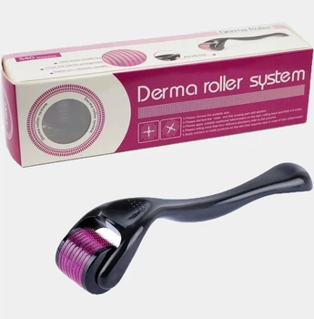 Мезороллер омолаживающий для лица DERMA ROLLER дермароллер черный