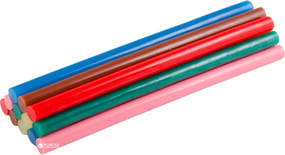 Клейові стрижні Mastertool 11.2х200 мм 12 шт. Кольорові (42-0155)