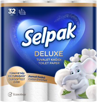 Туалетний папір Selpak Deluxe 3 шари Білий 32 шт (8690530044753)