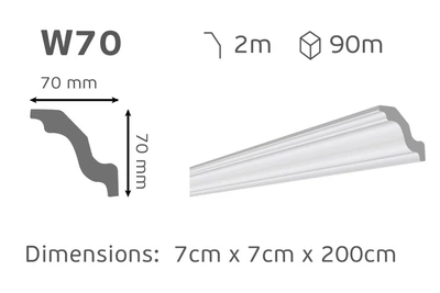 Стельовий плінтус VIDELLA W70 70х70 2м