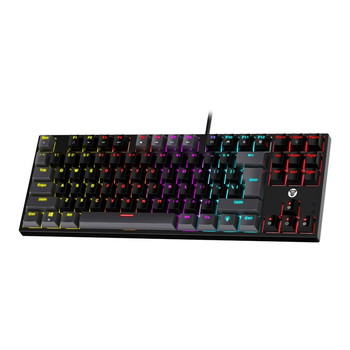Клавиатура проводная игровая Fantech ATOM MK876V2 Blue Switch Черный/Серый