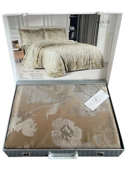 Комплект постельного белья Maison D'or Ambre Gold тенсель 220-200 см золотистый