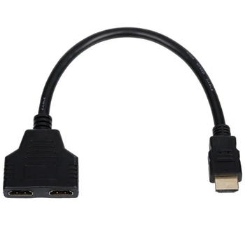 Кабель-разветвитель Atcom HDMI - 2хHDMI (M/F), 0.1 м, Black (10901)