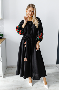 Жіноча вишита сукня Galychanka Чарівність One size Чорний (GALSCHARCH)