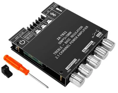 Усилитель мощности ZK-TB21 TPA3116D2 2.1 Bluetooth 100Вт+50Вт+50Вт Черный