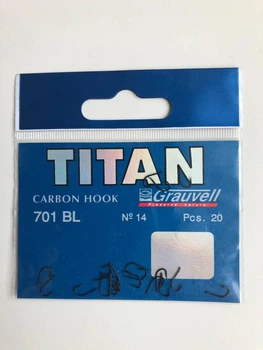 Крючки №14 Titan Grauvell Carbon hook 701 BL 20 шт