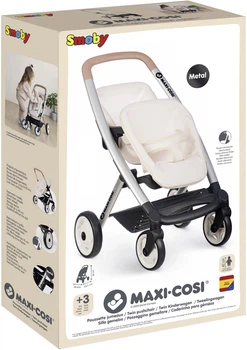 Коляска для ляльок-двійнят Smoby Toys Maxi-Cosi Айворі 54 x 38.5 x 64 см (7600253222) (3032162532225)