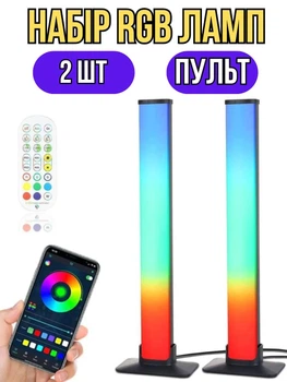 Набір ламп RGB світломузика 2 шт на робочий стіл Desktop Розумне RGB підсвічування для телевізора, кімнати
