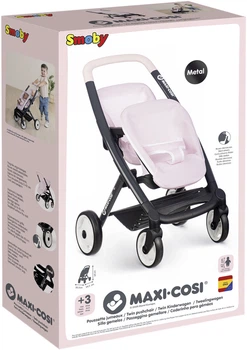 Коляска для ляльок-двійнят Smoby Toys Maxi-Cosi Рожева перлина 54 х 38.5 х 64 см (7600253221) (3032162532218)