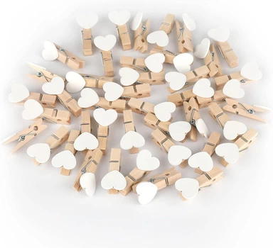 Декоративные прищепки Сердечки 10 шт White