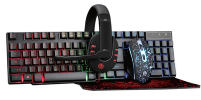 Комплект (клавіатура, миша) Piko GX200 Black (1283126489808) + гарнітура, килимок ( Чорний )
