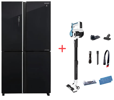 Холодильник Sharp SJ-GP780D-BK+ Акумуляторний пилосос Sharp SA-VP4001AQ-EU Allergy & Mop у подарунок!