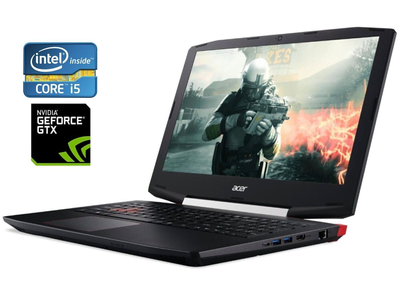 Игровой ноутбук Б-класс Acer Aspire VX5-591G / 15.6" (1920x1080) IPS / Intel Core i5-7300HQ (4 ядра по 2.5 - 3.5 GHz) / 16 GB DDR4 / 512 GB SSD NVMe / nVidia GeForce GTX 1050, 4 GB GDDR5, 128-bit / WebCam б/у