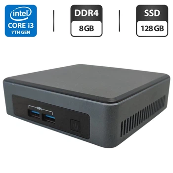 Неттоп Intel NUC (NUC7I3DNK) USFF / Intel Core i3-7100U (2 (4) ядра по 2.4 GHz) / 8 GB DDR4 / 128 GB SSD / Intel HD Graphics 620 / Wi-Fi / Bluetooth б/у