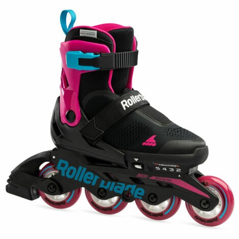 Ролики дитячі Rollerblade Microblade Free G 28-32 р Чорно-рожеві з блакитним