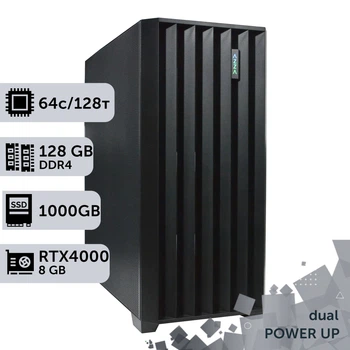 Двопроцесорна робоча станція PowerUp #467 AMD EPYC 7551 x2 / 128 GB / HDD 2 TB / SSD 1TB / NVIDIA Quadro RTX4000 8GB спеціалізована багатопроцесорна обчислювальна для розробки