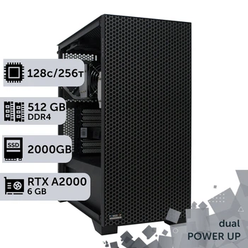 Двухпроцессорная рабочая станция PowerUp #437 AMD EPYC 7713 x2 / 512 GB / SSD 2TB / NVIDIA Quadro RTX A2000 6GB специализированная многопроцессорная вычислительная для разработки