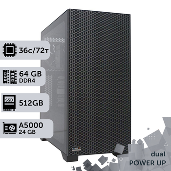 Двухпроцессорная рабочая станция PowerUp #229 Xeon E5 2699 v3 x2 / 64 GB / HDD 1 TB / SSD 512GB / NVIDIA Quadro RTX A5000 24GB специализированная многопроцессорная вычислительная для разработки