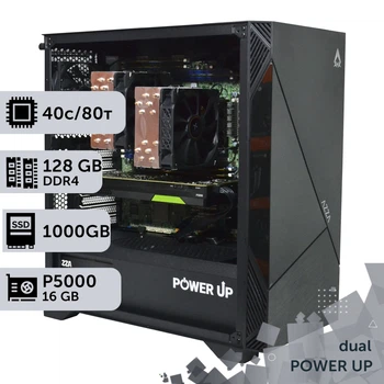 Двухпроцессорная рабочая станция PowerUp #449 Xeon E5 2673 v4 x2 / 128 GB / SSD 1TB / NVIDIA Quadro P5000 16GB специализированная многопроцессорная вычислительная для разработки