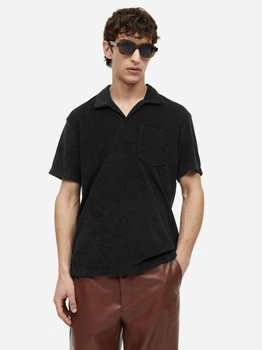 Поло длинное мужское H&M 1064274002c26 S Черное (KC1000000049625)