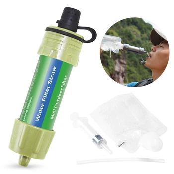 Фільтр портативний для води туристичний похідний Water Filter Straw на 3000 л Green