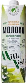 Молоко TM "Milk Visit" 2,5% жирности, 1 л