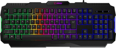 MSI Клавіатура мембранна MSI FORGE GK100 104key, USB-A, EN/UKR/RU, ColorLED, чорний
