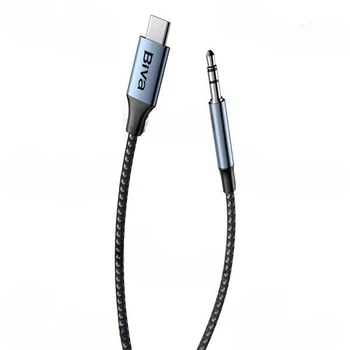 Кабель BIVA AUX-04 Type-C to 3,5 mini Jack 1m Cable Black