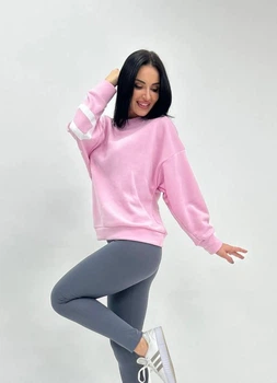 Утепленный спортивный свитшот 46-48. Розовый