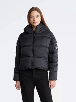 Куртка демисезонная короткая с капюшоном женская Calvin Klein 551785590 3X Черная (1159835814)